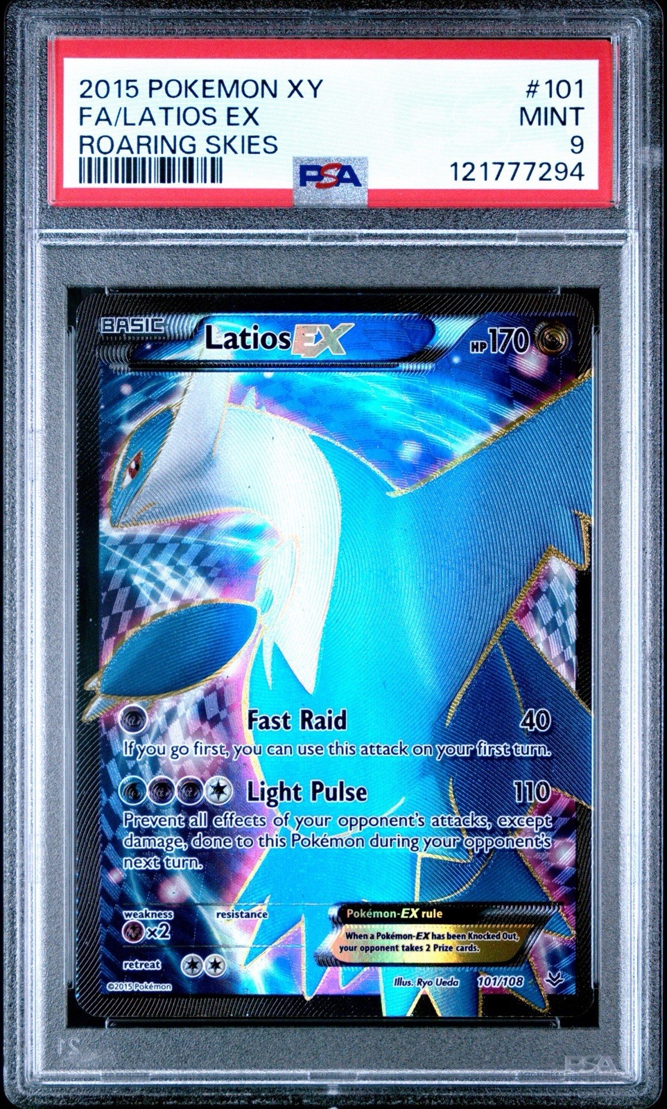 PSA 9 Full Art Latios EX XY ROARING SKIES #101