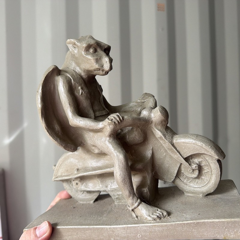 1996 HPI Hatched to Ride Gargoyle Stauette - Ceramic/Stone Finish NOT Resin