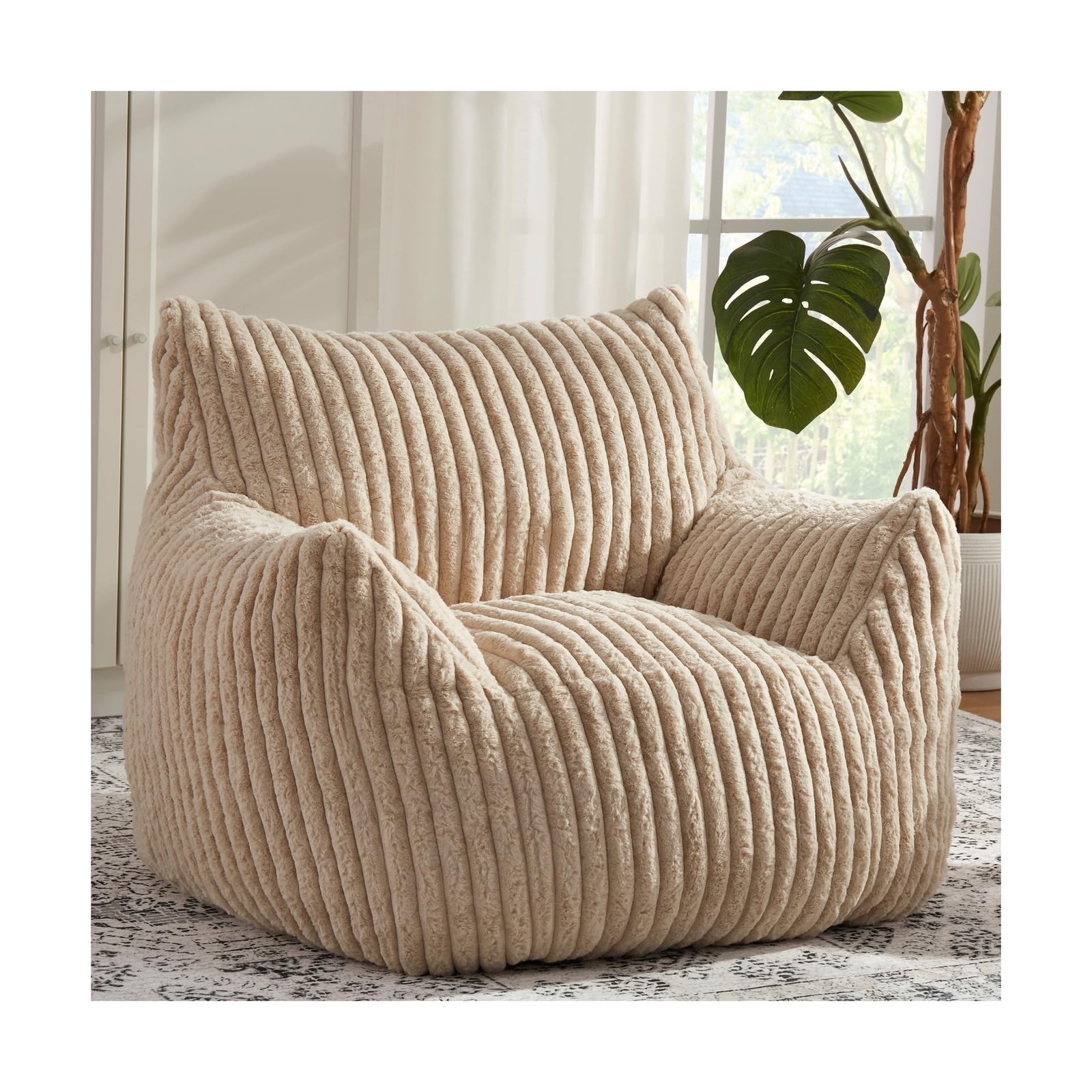 S For Adults With Filling Plush Fluffy Bean Bag Chairs Fo...