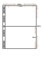 10 x MM 2 POCKET MULTI COLLECT POLYPROPYLENE A4 ALBUM SLEEVES