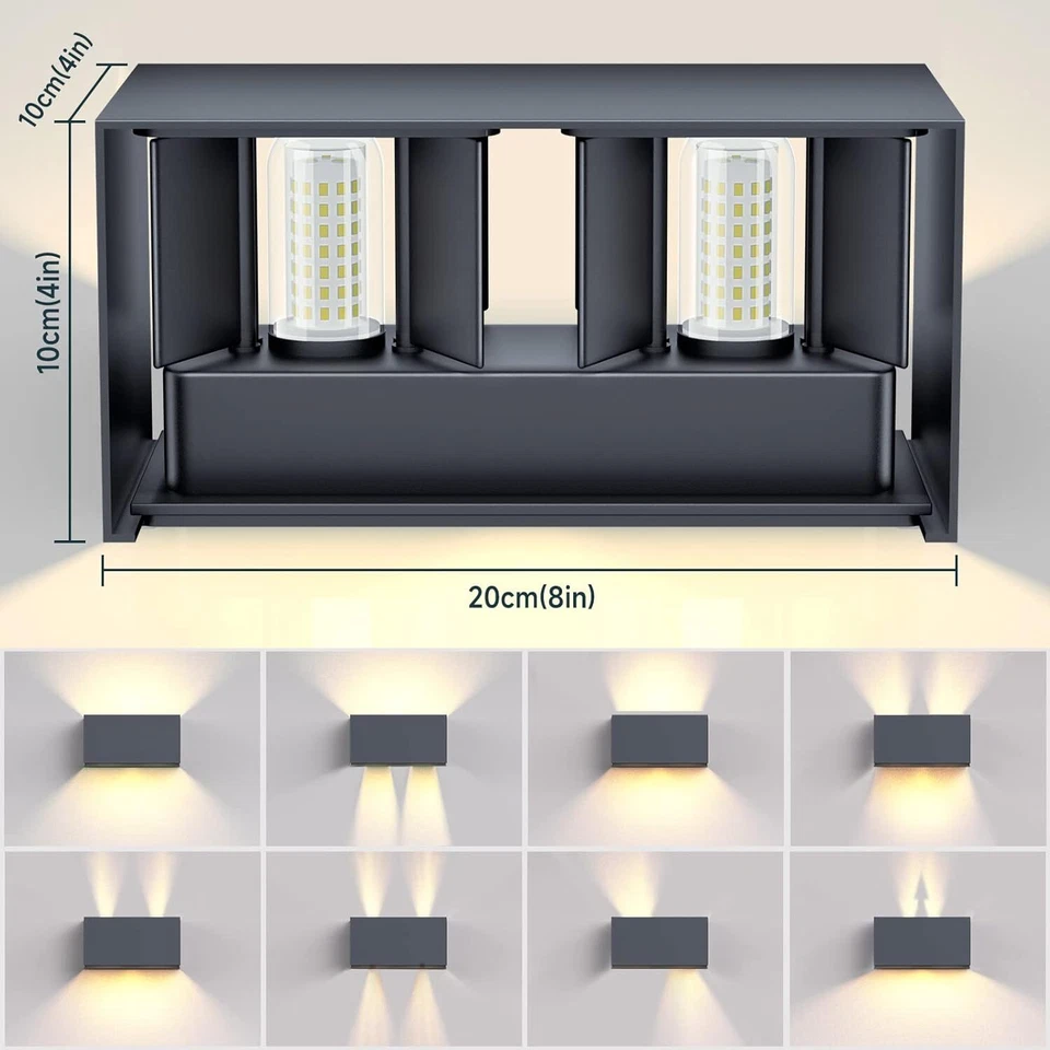 Wandlampe Cube Würfel LED Wand Leuchte Lampe Up Down außen/innen wasserdicht G9 - Bild 3 von 4