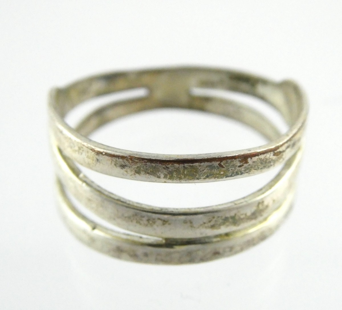IBB TH Sterling Silver Ring Openwork Multi Band Design 925