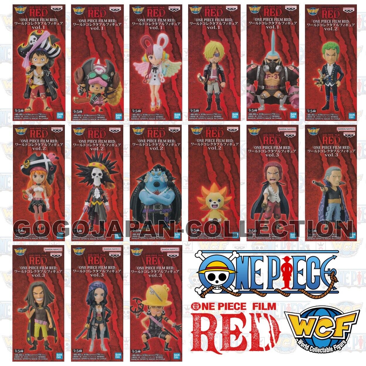 One Piece Film Red Posters Characters 8PCS/Set