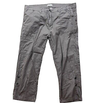 Y2K Dash Cargo Capri Pants Womens 12 Brown Solid Gorpcore Y2K Dash Cargo Capri Pants Womens 12 Brown Solid Gorpcore