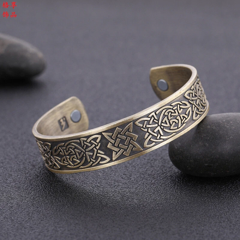 Pulseira masculina MENDEL vintage nórdica viking celta trindade nó punho irlandês - Imagem 2 de 4