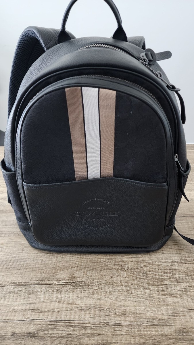 Coach Thompson large black Jacwuard Backpack Bag