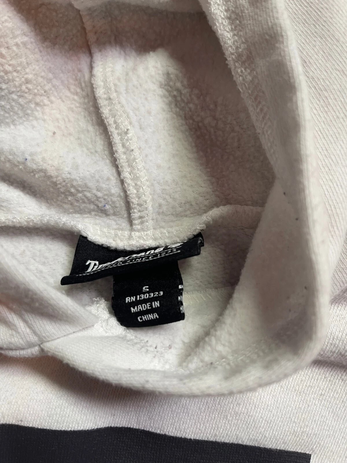 OFF WHITE Felpa con cappuccio bambino Timberland panna manica lunga taglia 5 molto bella!!