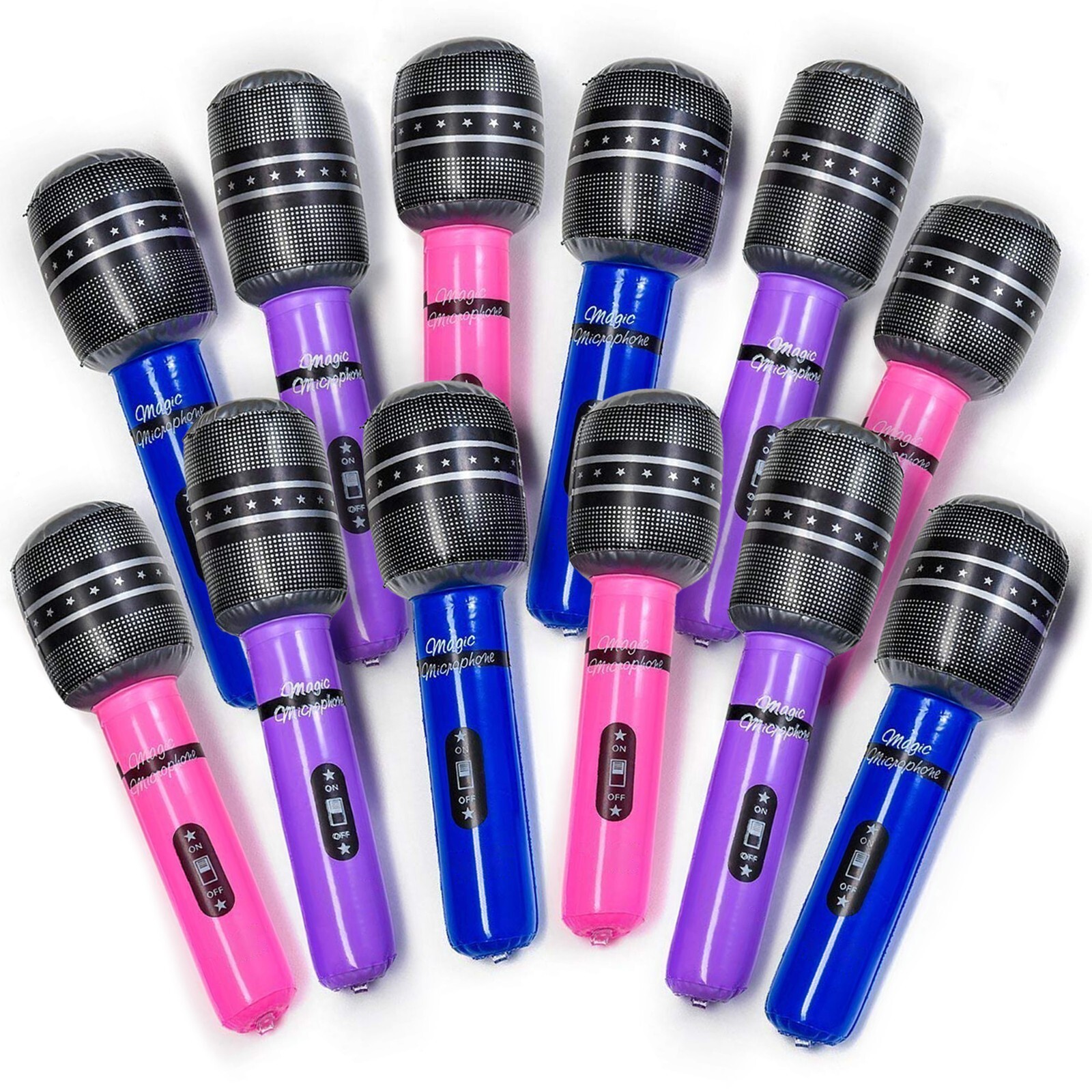 Inflatable Microphones - 12-Pack - 10.5