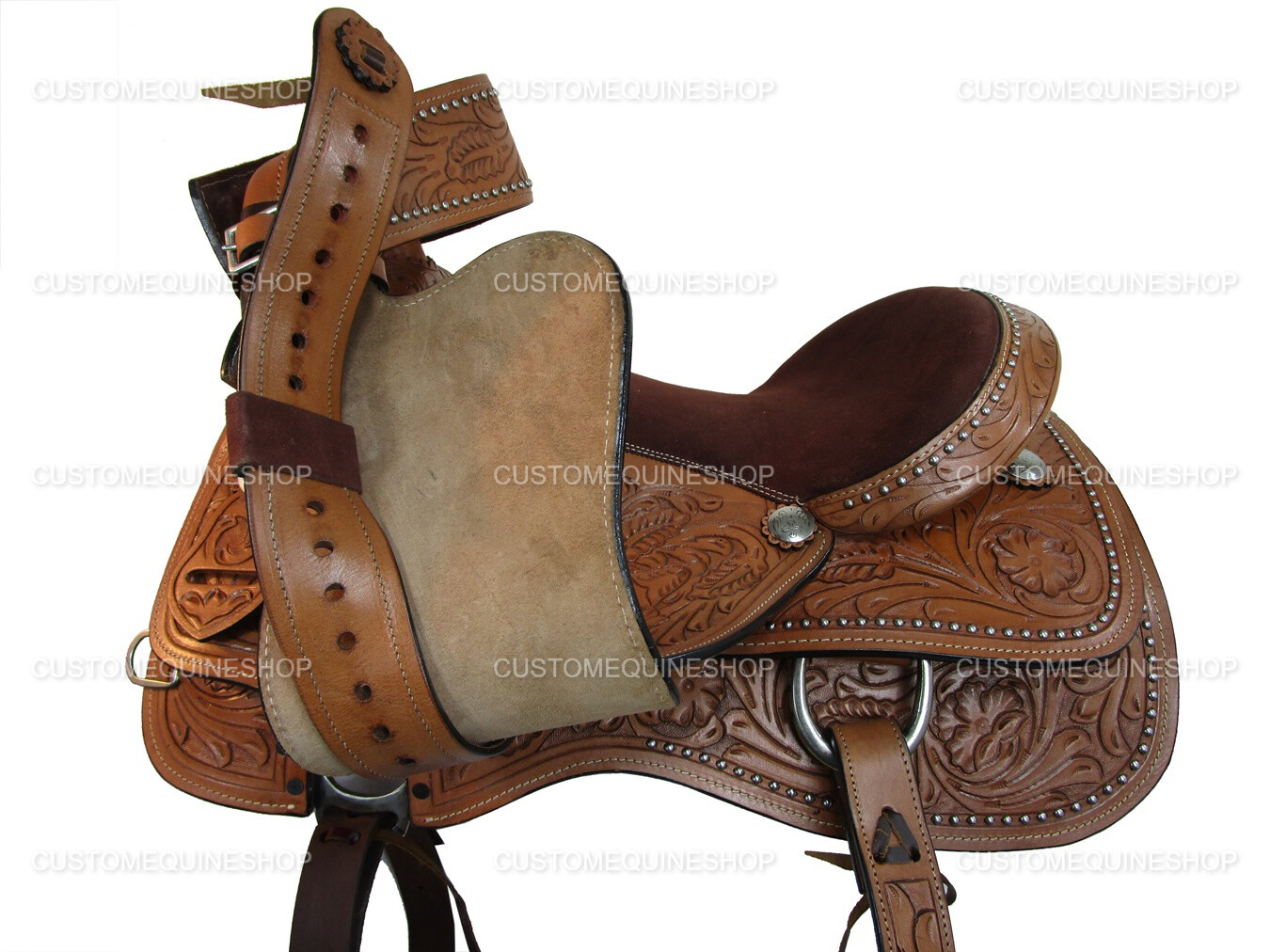 RODEO WESTERN SADDLE BARREL RACING PLEASURE TRAIL LEATHER TACK SET 15 16 17 18