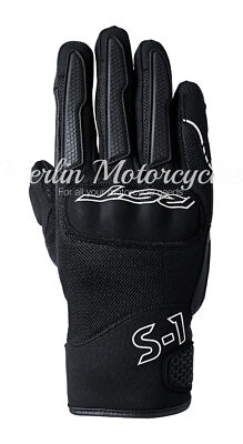 RST S-1 MESH CE MENS SUMMER MOTORCYCLE MOTORBIKE GLOVE - BLACK / WHITE