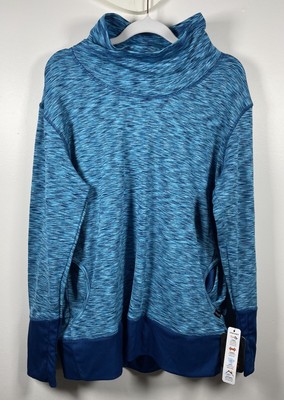 NWT - Reebok RBX Activewear Women's Blue Space Dye Pullover Sports Top in Size L
