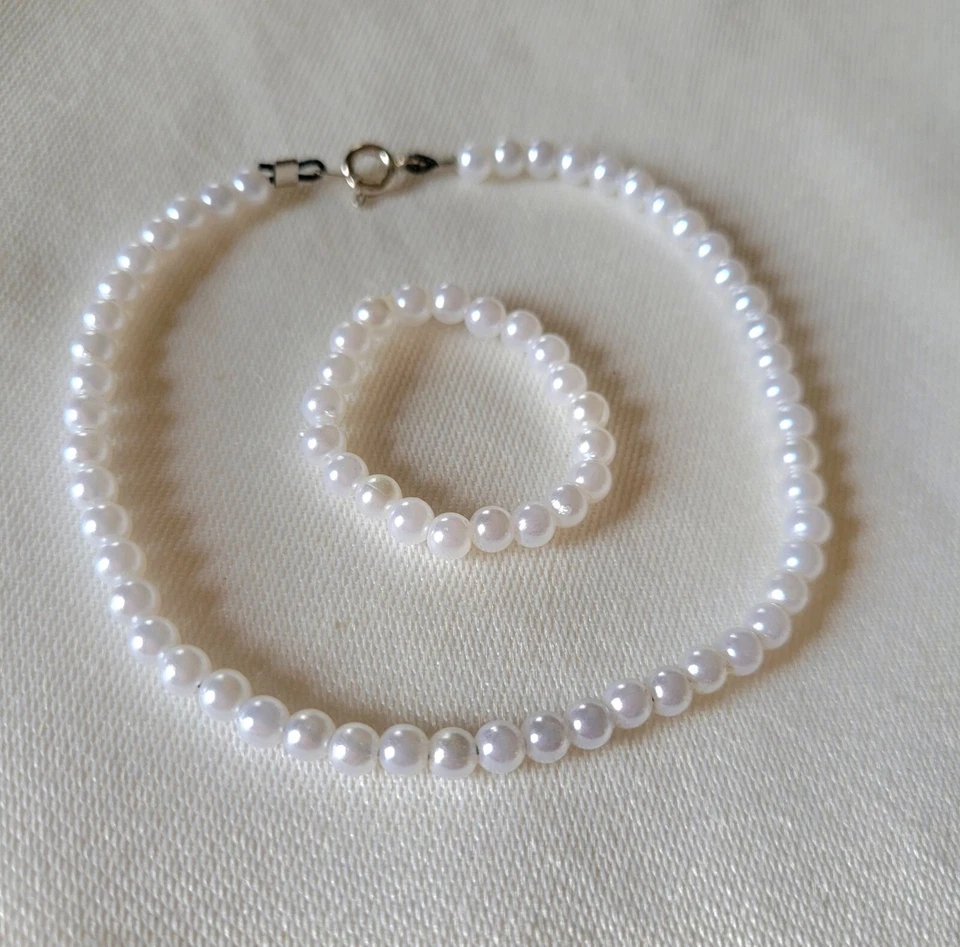 HANDMADE Doll PEARL NECKLACE SET fits 18" Dolls