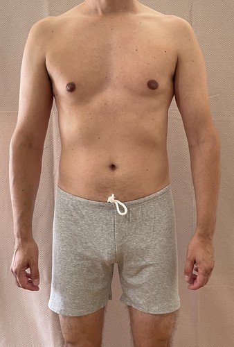 Men's Heather Gray Size L Ribbed Lightweight Drawstring Lounge Sweat Shorts - Picture 4 of 19