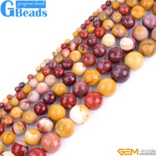 Craft Natural Faceted Mookaite Jasper Beads Round Loose Beads Jewelry Making 15"