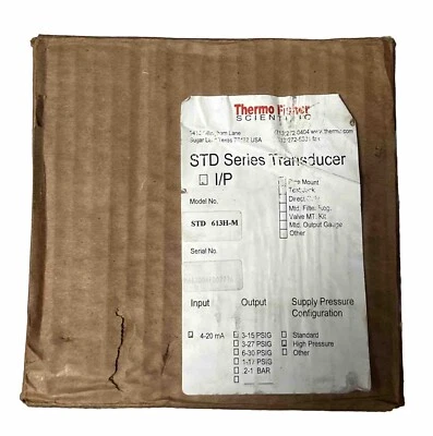 FISHER SCIENTIFIC NEW SURPLUS Fisher STD613H Controller Transducer Transmitter