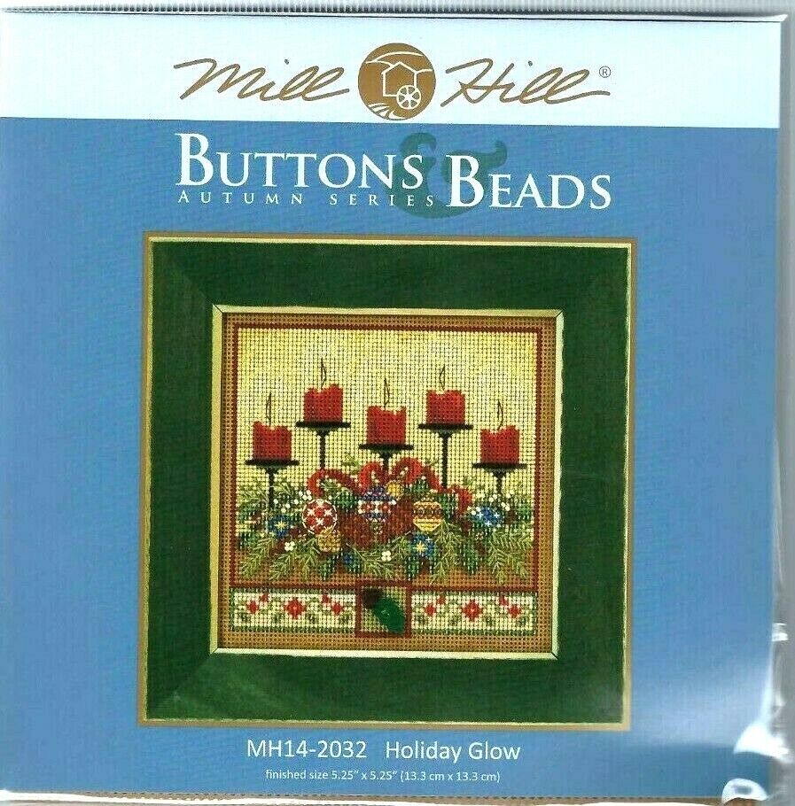 Holiday Glow Candles Buttons & Beads Autumn Series Mill Hill Cross Stitch