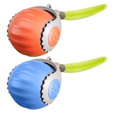 1x Automatic Rolling Ball with Tail Cat Toy Touch Motion Activated Rolling Ball