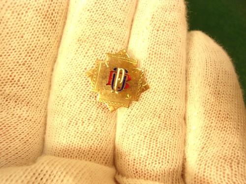 #5 of 33, VERY RARE VTG ANTIQUE VICTORIAN ERA ROSE GOLD LAPEL PIN "PUB" INITIALS - Picture 4 of 8