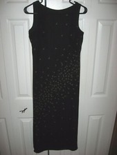 Womens Black wFlowers ANN TAYLOR Lined Silk Sleeveless Dress 2