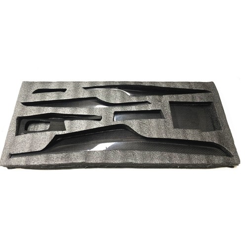 9pcs Interior Trim Cover For BMW 5 Series G30 Carbon Fiber Gloss Black 2018-2020 - Picture 4 of 12