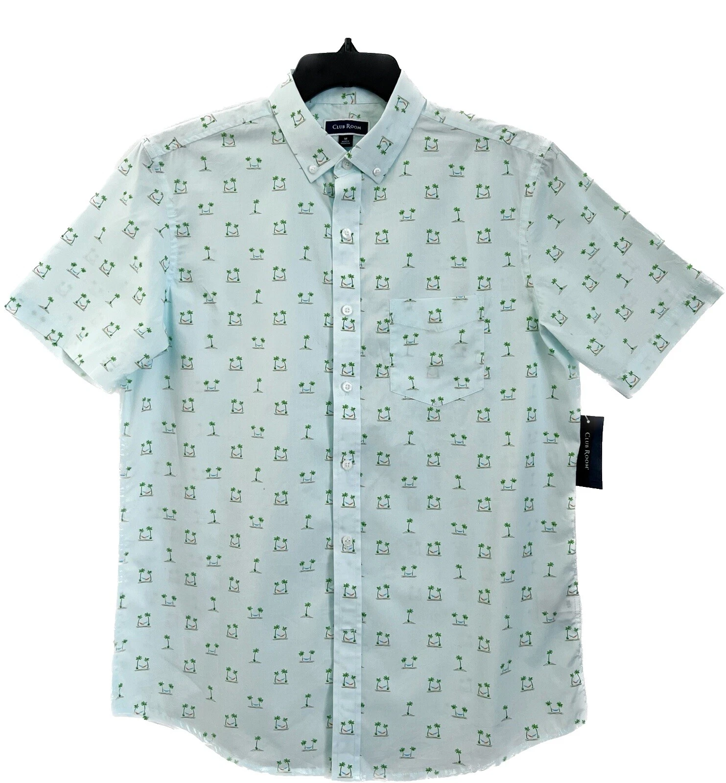 Club Room Size M Short Sleeve Regular Size Casual Button-Down Shirts for Men