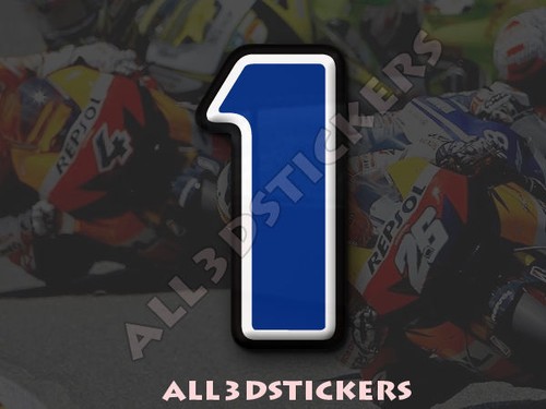 3D Stickers Resin Domed NUMBER 1 ONE - Color Blue - 50 mm(2 inches) Adhesive - 第 1/1 張圖片