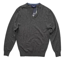 Daniel Cremieux Nwt Men's Luxury 100% Cashmere V Neck Pullover Gray Sweater L