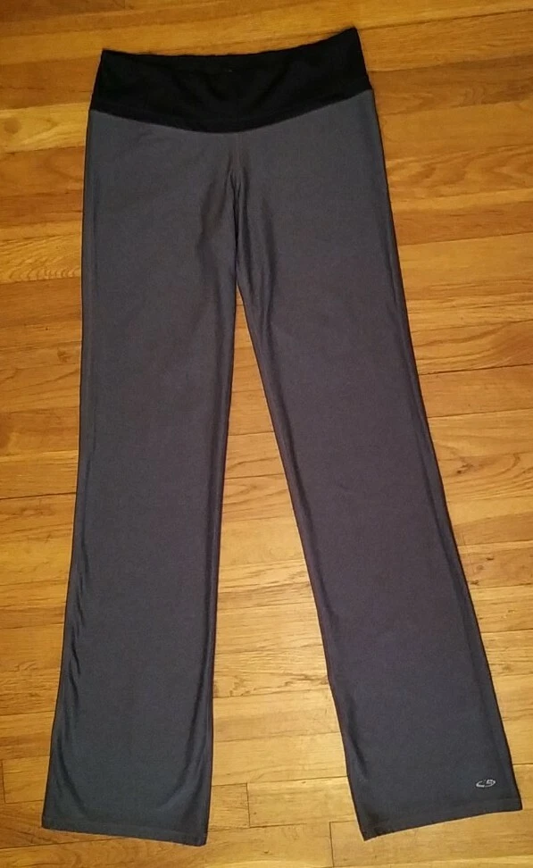 CHAMPION PETITE SMALL GRAY/ BLACK YOGA PANTS