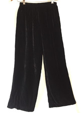 Silk Velvet Palazzo Pants Size 6 Lagenlook Karen Kane Lifestyle Black Wide Leg