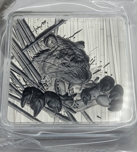 2024 Animali Furiosi: Tigre Coreana 2 oz Argento Fine Anticato Impilatore - Foto 9 di 15