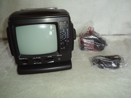 VTG Portable 5.5" Black B&W TV | AM/FM Radio Advantage Industries W/Box - Picture 3 of 12