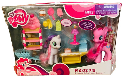 My Little Pony PINKIE PIE & SWEETIE BELLE'S SWEETS BOUTIQUE - MIP, NRFB, G4, 3''