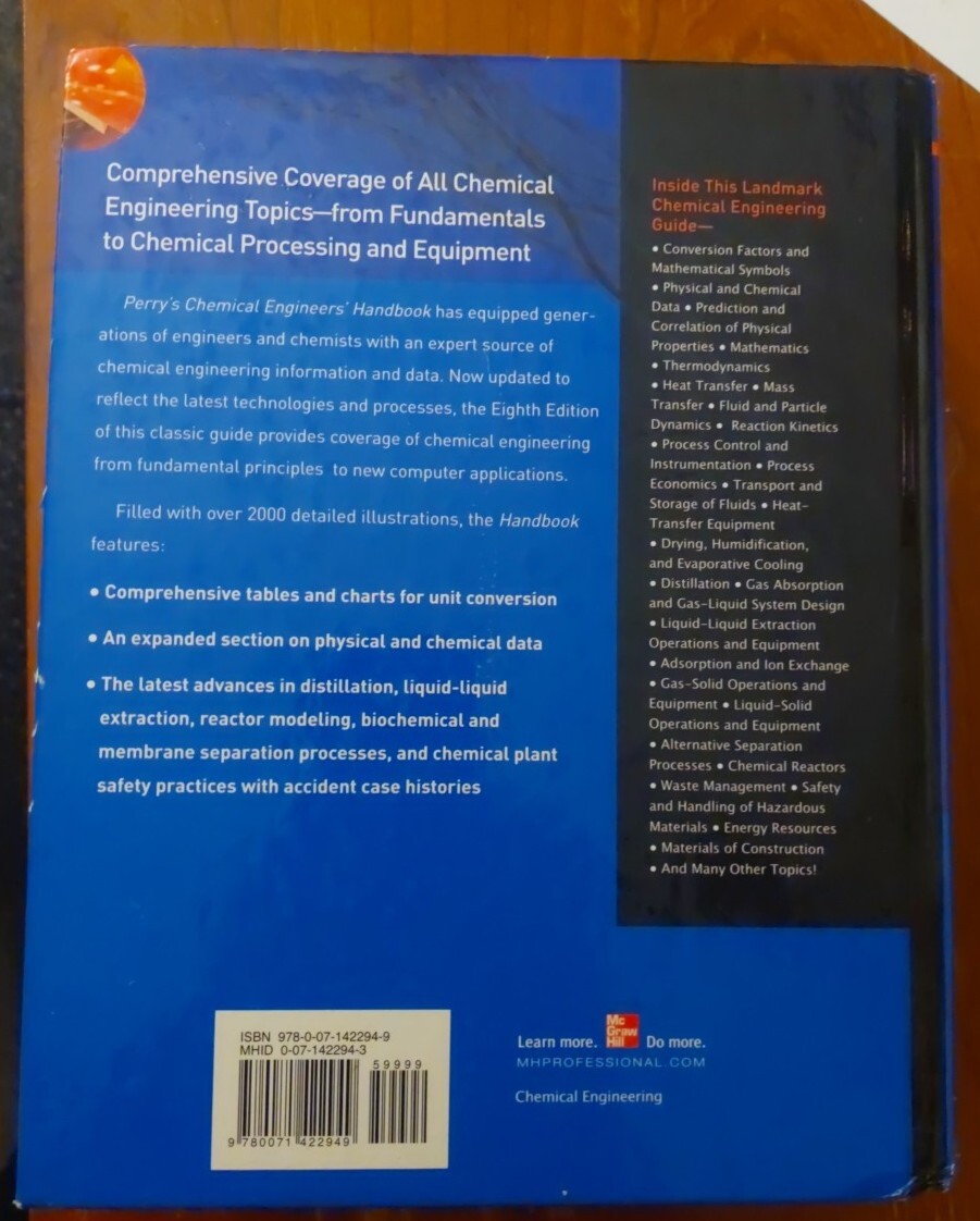Perry's Chemical Engineers' Handbook 8th Edition | eBay