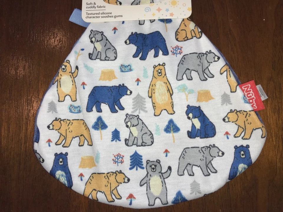 NUBY 全新 TEETHING BLANKIE BPA 免费柔软可爱纹理硅胶熊舒特 — 第 4/4 张图片
