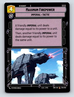 Imperial Tactic Maximum Firepower Event Card Aggression Cunning