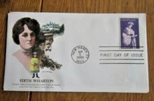 EDITH WHARTON  AUTHOR POET FLEETWOOD   CACHET FDC 1980
