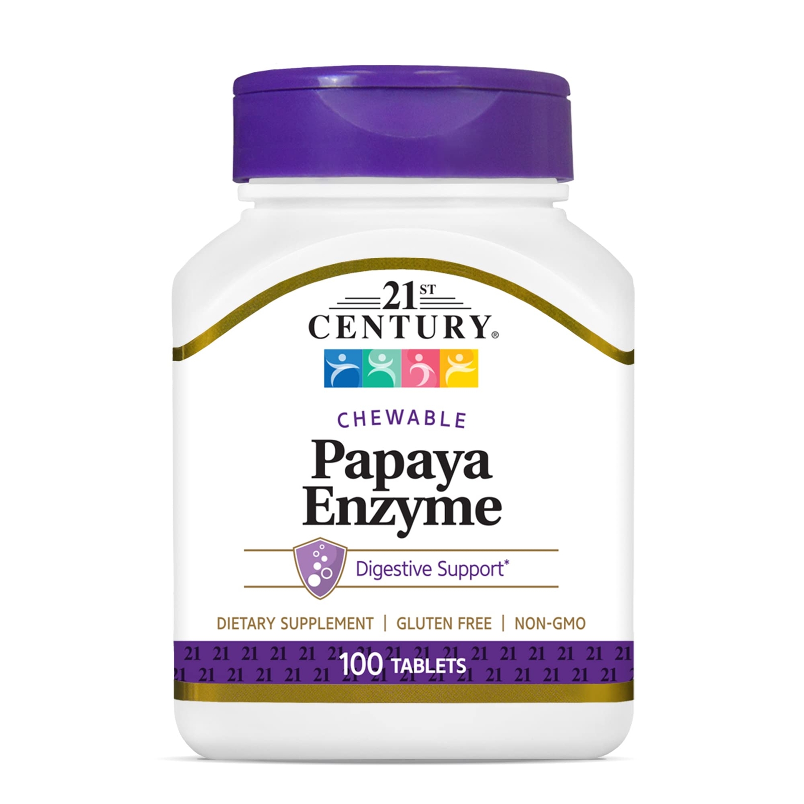 Papaya Enzyme Chewable Tablets, Tropical, 100 Count