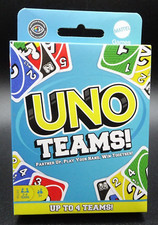 2023 Mattel UNO TEAMS Edition Card Game /Up to 4 TEAMS -WIN Together -New