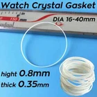16 to 40mm White Height 0.8mm 0.35mm Front Watch Crystal Waterproof Gasket Ring