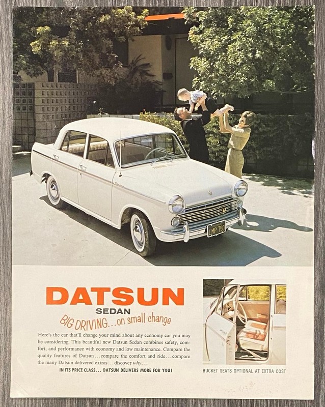 1962-1963 Datsun Bluebird Sedan PL312 sales brochure - English language