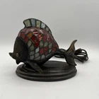 Vintage Stained Glass Tropical Fish Table Lamp