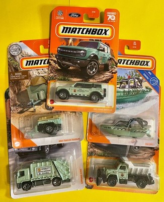 Matchbox National Parks Lot (X5) BRONCO, Garbage King, PLOW, SEA SPY, TRAILER