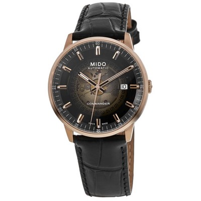 New Mido Commander Gradient Black Dial Leather Men's Watch M021.407.36.411.00