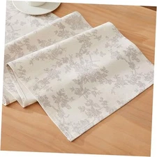 100% Cotton French Pastoral Table Runners, 13x36 Inch 36" x 13" (Runner) Grey