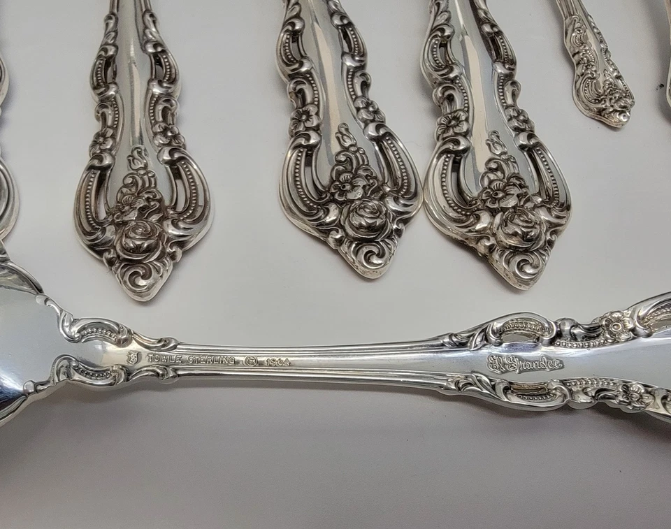 Juego de cubiertos Towle El Grandee de plata de ley 56 piezas piezas raras incl. Foto 4 de 4