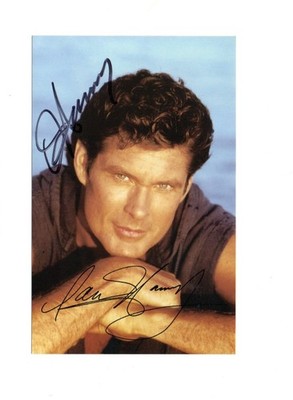 David Hasselhoff Actor BAYWATCH/KNIGHT RIDER Signed 6x4 Col Promo Autographed B