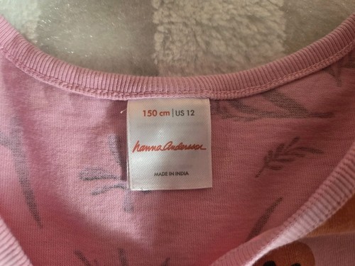 Hanna Andersson 150 12 Years Cotton Sleeveless Pink Poppy Dress Floral Pockets - Picture 6 of 9