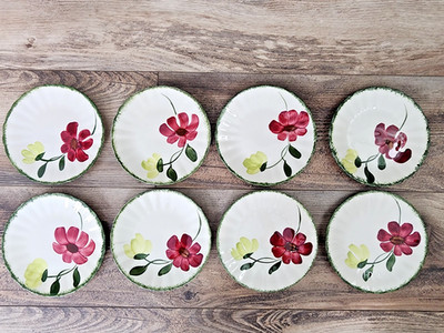 Blue Ridge Southern Pottery Lovely Linda Bread Plates | Set of 8 | 6 1/4'' diam