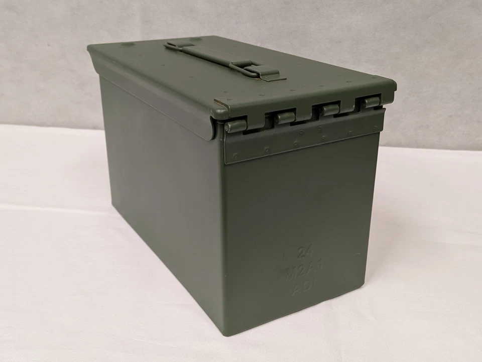 50 Cal Metal Ammo Box Military Storage Container Genuine Army M2A1 Can - NEW - Image 3 of 4