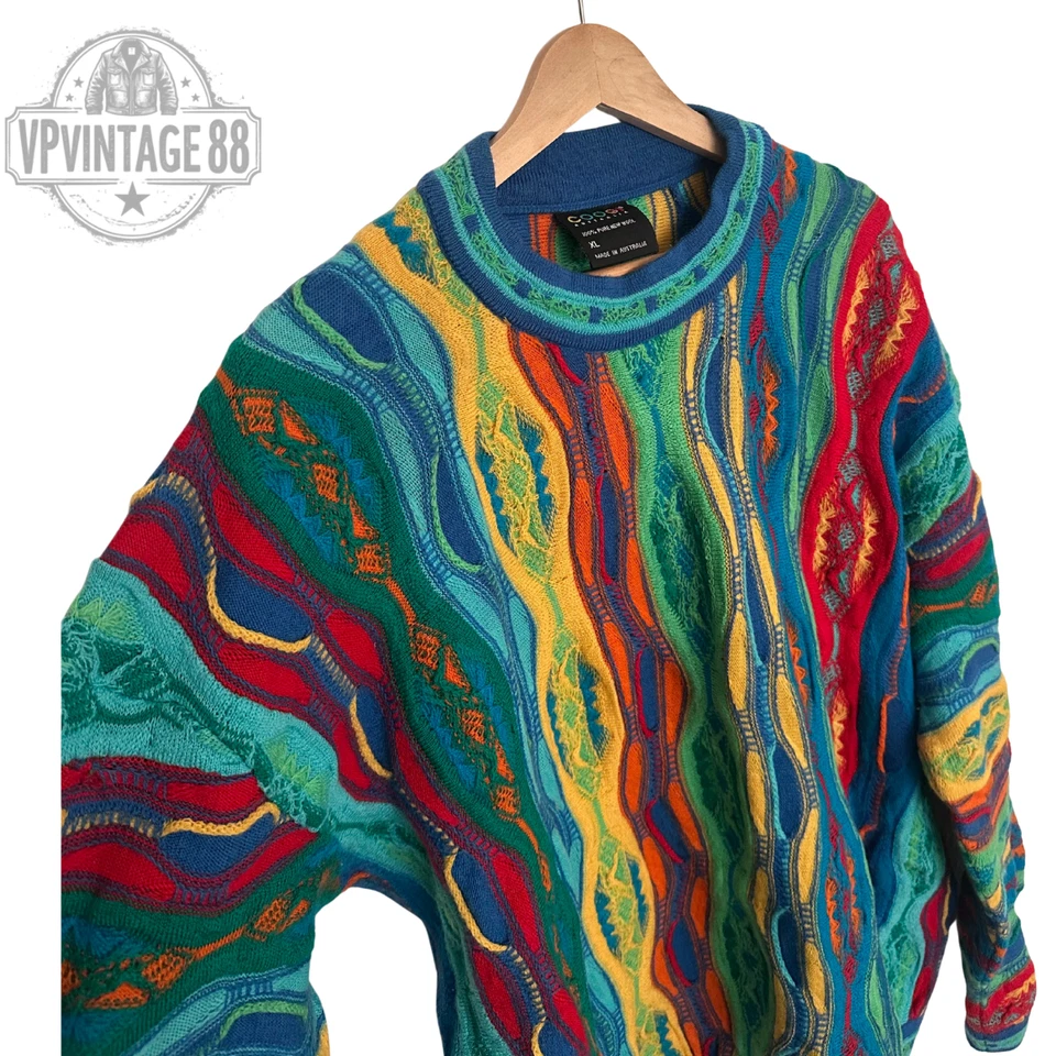 Suéter Tejido Vintage Coogi Años 90 Australia Unisex Audaz Colorido Raro Jersey Foto 4 de 4